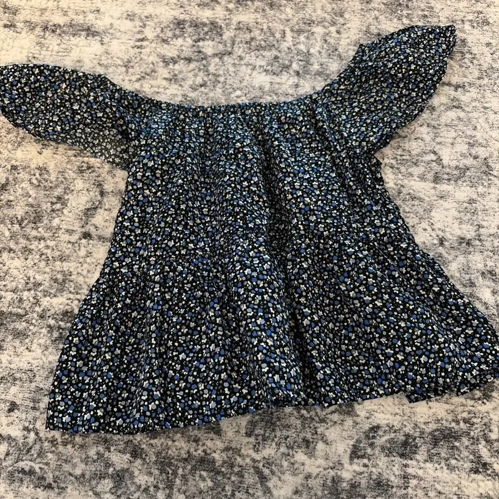 GAP‎ kids Size XL Blue Floral Two Piece Set Flutter Sleeve Top and Skirt Skort